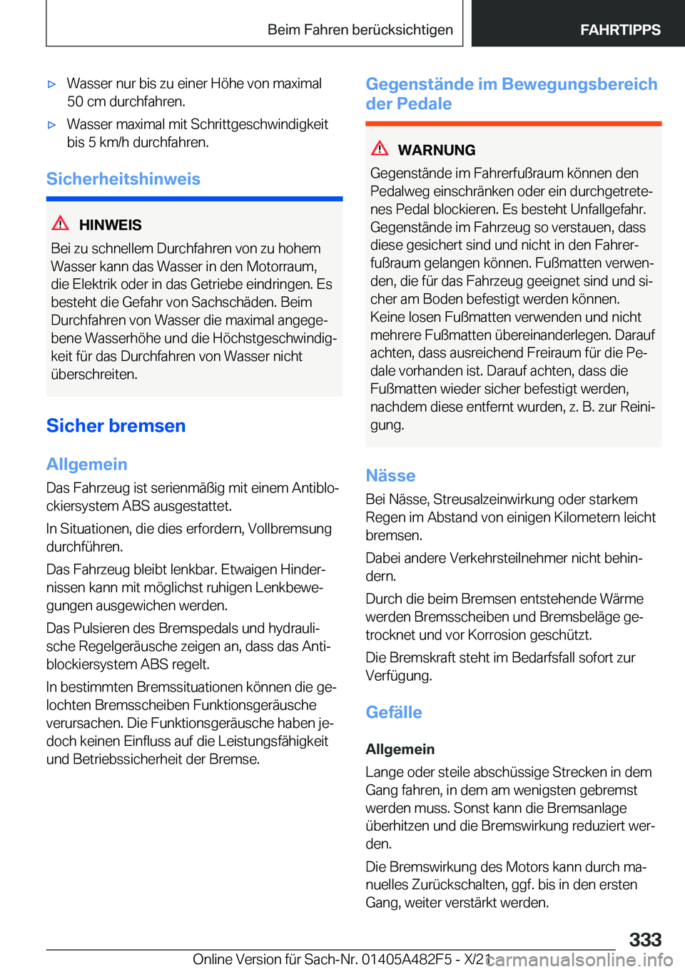 BMW X3 2022  Betriebsanleitungen (in German) x�W�a�s�s�e�r��n�u�r��b�i�s��z�u��e�i�n�e�r��H�