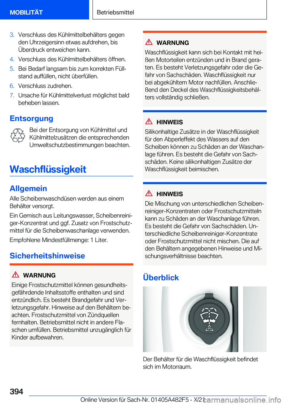 BMW X3 2022  Betriebsanleitungen (in German) �3�.�V�e�r�s�c�h�l�u�s�s��d�e�s��K�