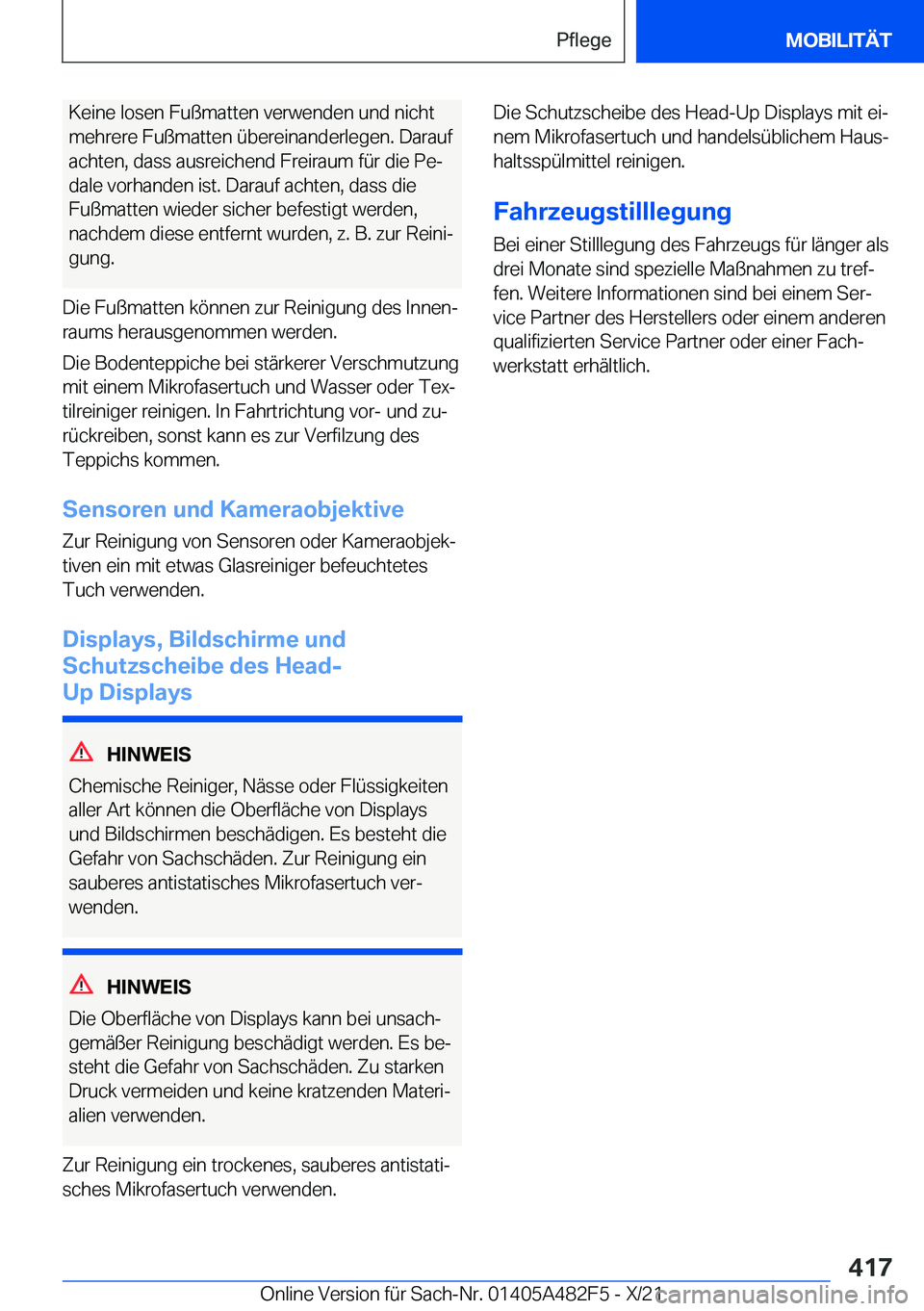 BMW X3 2022  Betriebsanleitungen (in German) �K�e�i�n�e��l�o�s�e�n��F�u�