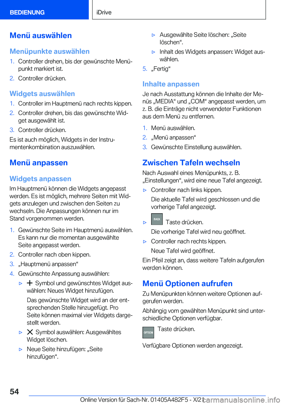 BMW X3 2022  Betriebsanleitungen (in German) �M�e�n�