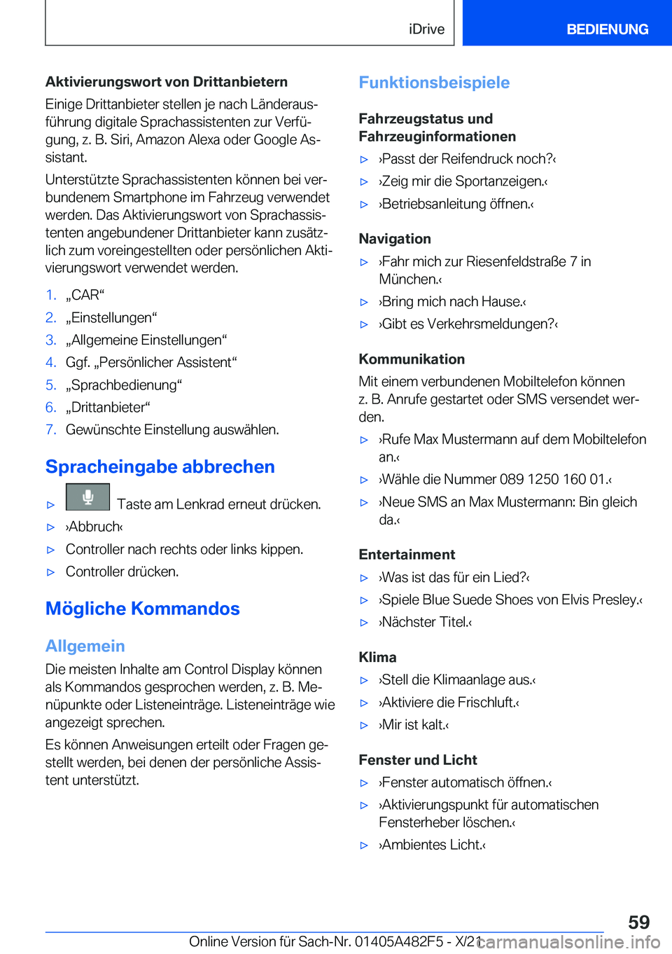 BMW X3 2022  Betriebsanleitungen (in German) �A�k�t�i�v�i�e�r�u�n�g�s�w�o�r�t��v�o�n��D�r�i�t�t�a�n�b�i�e�t�e�r�n�E�i�n�i�g�e��D�r�i�t�t�a�n�b�i�e�t�e�r��s�t�e�l�l�e�n��j�e��n�a�c�h��L�