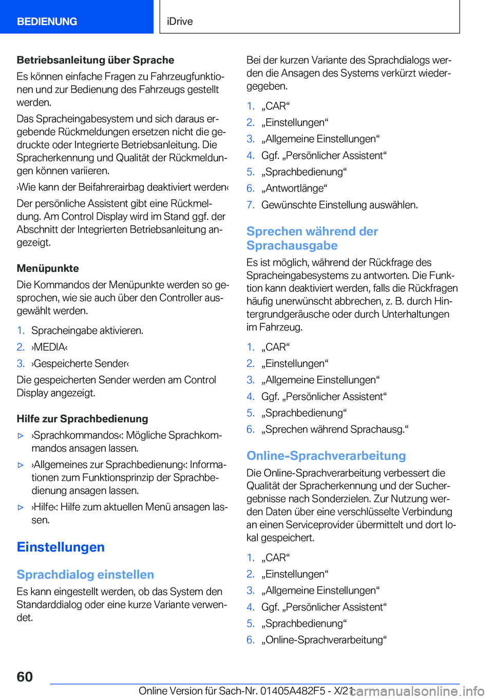 BMW X3 2022  Betriebsanleitungen (in German) �B�e�t�r�i�e�b�s�a�n�l�e�i�t�u�n�g��