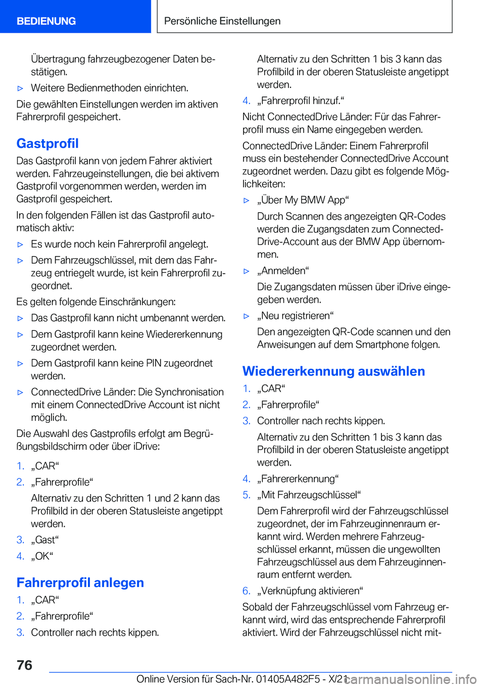 BMW X3 2022  Betriebsanleitungen (in German) �