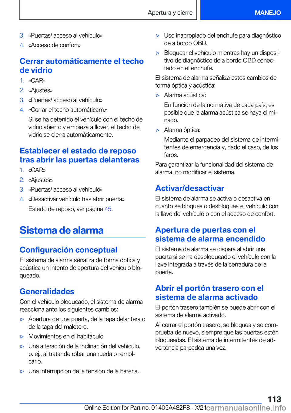 BMW X3 2022  Manuales de Empleo (in Spanish) �3�.�«�P�u�e�r�t�a�s�/��a�c�c�e�s�o��a�l��v�e�h�