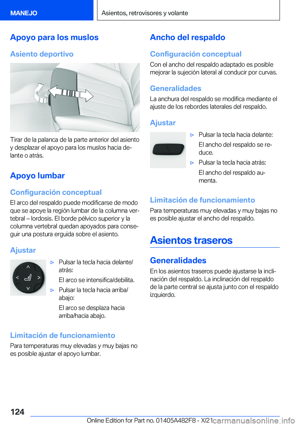 BMW X3 2022  Manuales de Empleo (in Spanish) �A�p�o�y�o��p�a�r�a��l�o�s��m�u�s�l�o�s�A�s�i�e�n�t�o��d�e�p�o�r�t�i�v�o
�T�i�r�a�r��d�e��l�a��p�a�l�a�n�c�a��d�e��l�a��p�a�r�t�e��a�n�t�e�r�i�o�r��d�e�l��a�s�i�e�n�t�o�y��d�e�s�p�l�a�z�