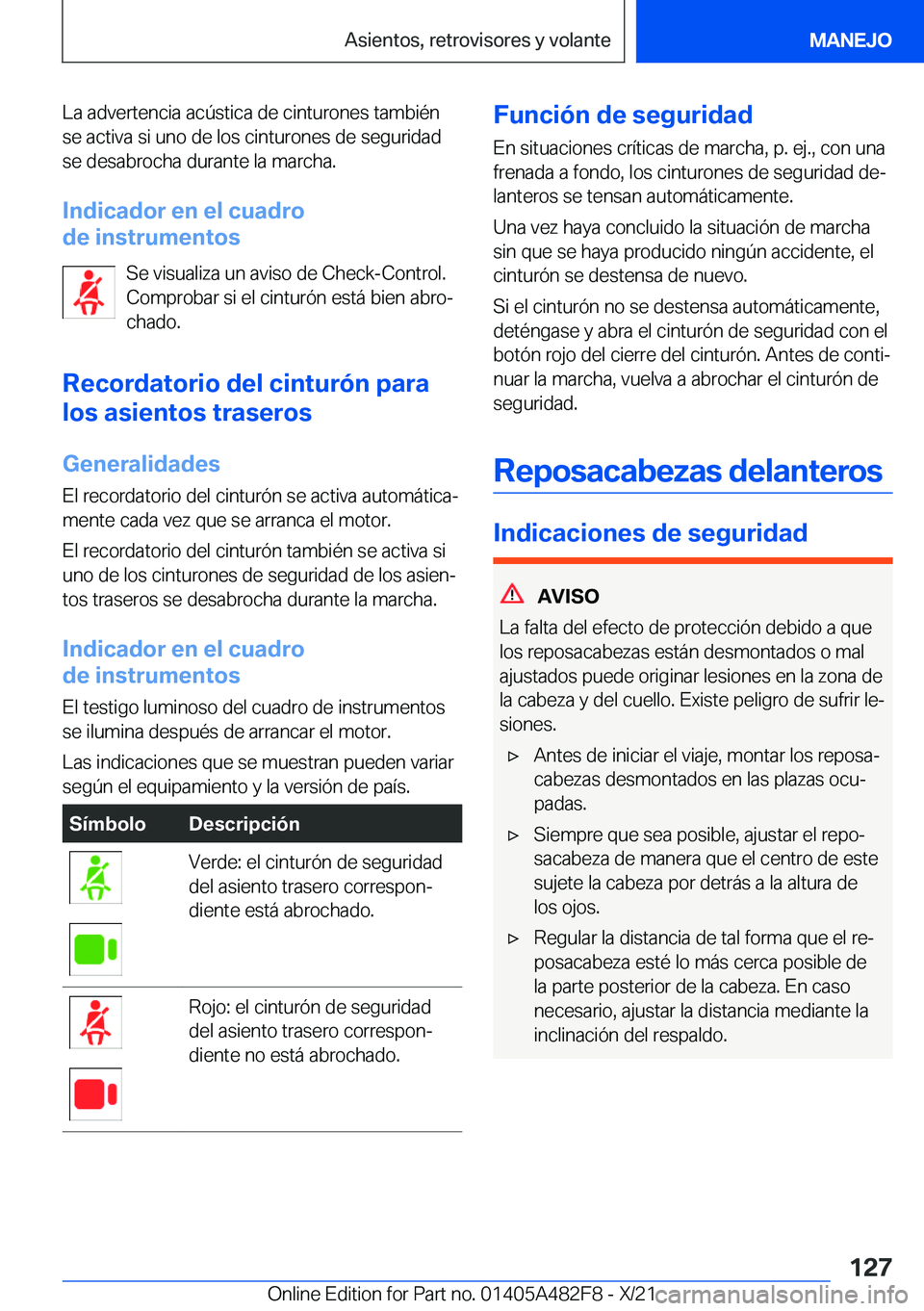 BMW X3 2022  Manuales de Empleo (in Spanish) �L�a��a�d�v�e�r�t�e�n�c�i�a��a�c�