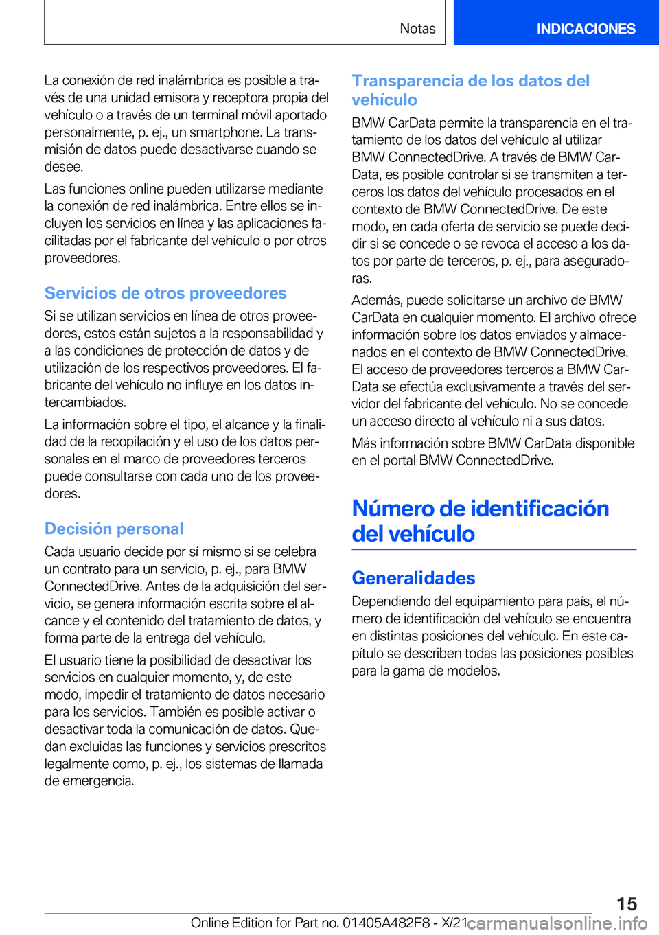 BMW X3 2022  Manuales de Empleo (in Spanish) �L�a��c�o�n�e�x�i�