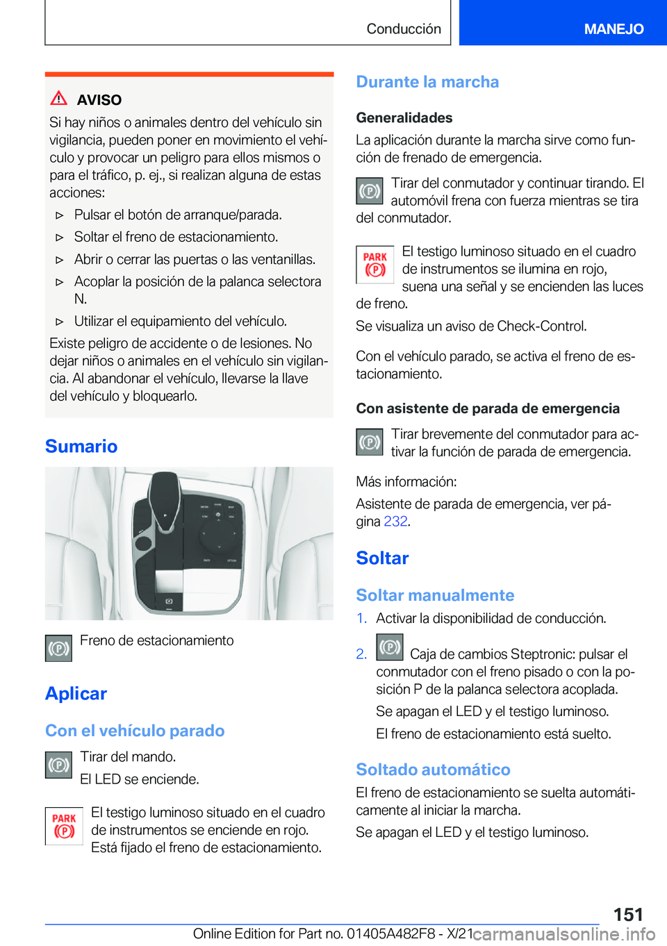 BMW X3 2022  Manuales de Empleo (in Spanish) �A�V�I�S�O
�S�i��h�a�y��n�i�
