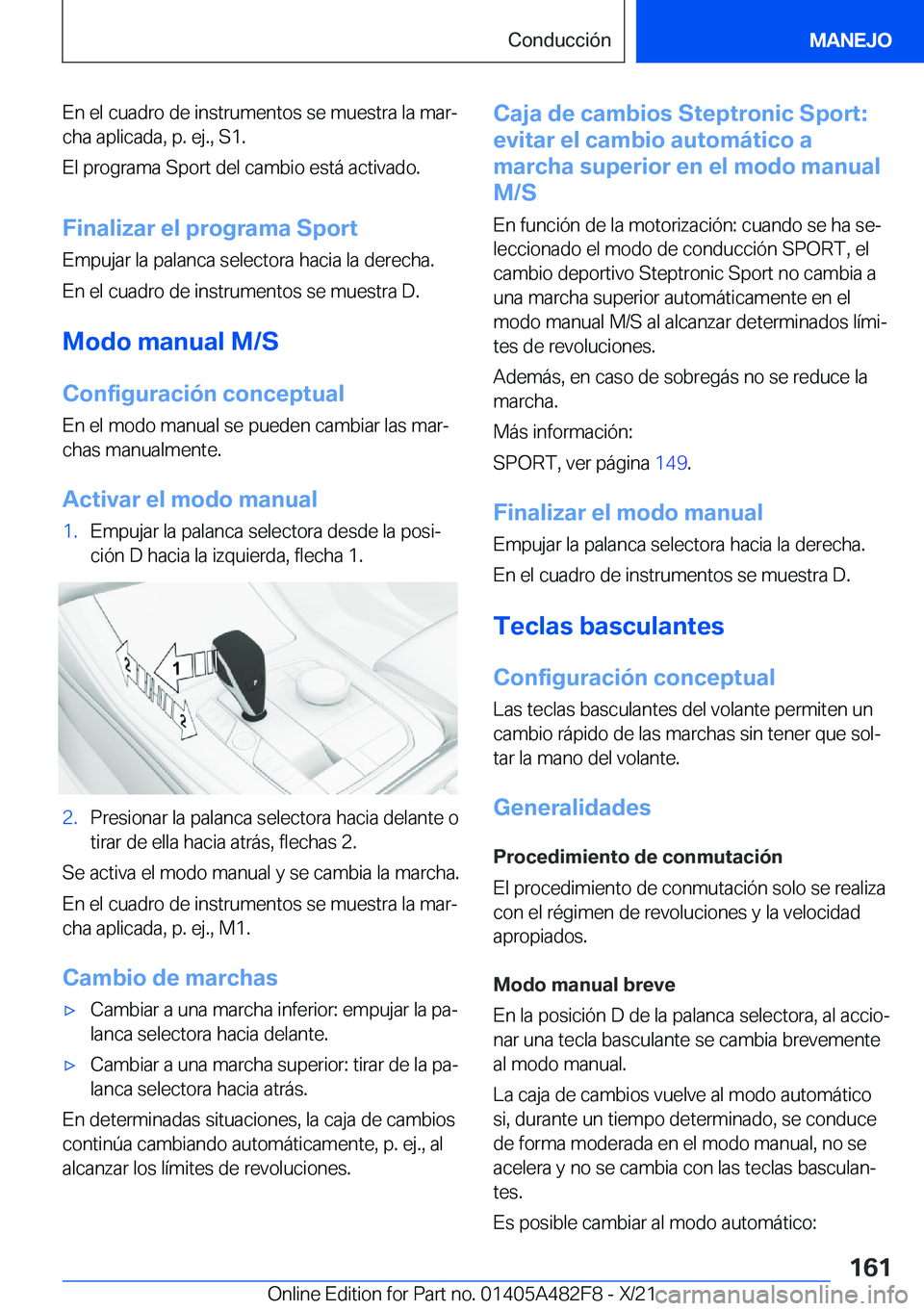 BMW X3 2022  Manuales de Empleo (in Spanish) �E�n��e�l��c�u�a�d�r�o��d�e��i�n�s�t�r�u�m�e�n�t�o�s��s�e��m�u�e�s�t�r�a��l�a��m�a�rª
�c�h�a��a�p�l�i�c�a�d�a�,��p�.��e�j�.�,��S�1�.
�E�l��p�r�o�g�r�a�m�a��S�p�o�r�t��d�e�l��c�a�m�b�