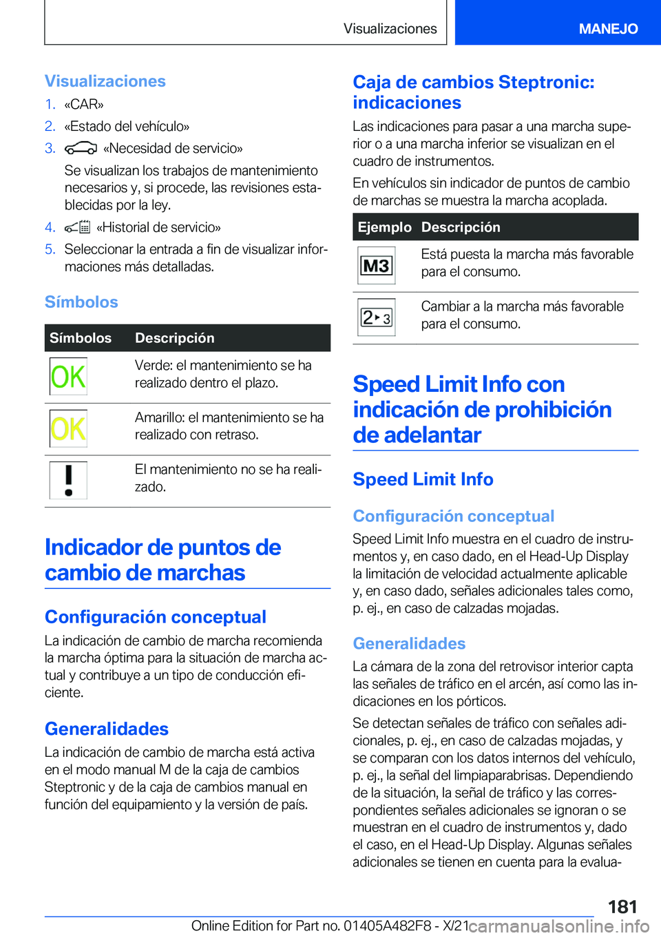 BMW X3 2022  Manuales de Empleo (in Spanish) �V�i�s�u�a�l�i�z�a�c�i�o�n�e�s�1�.�«�C�A�R�{�2�.�«�E�s�t�a�d�o��d�e�l��v�e�h�