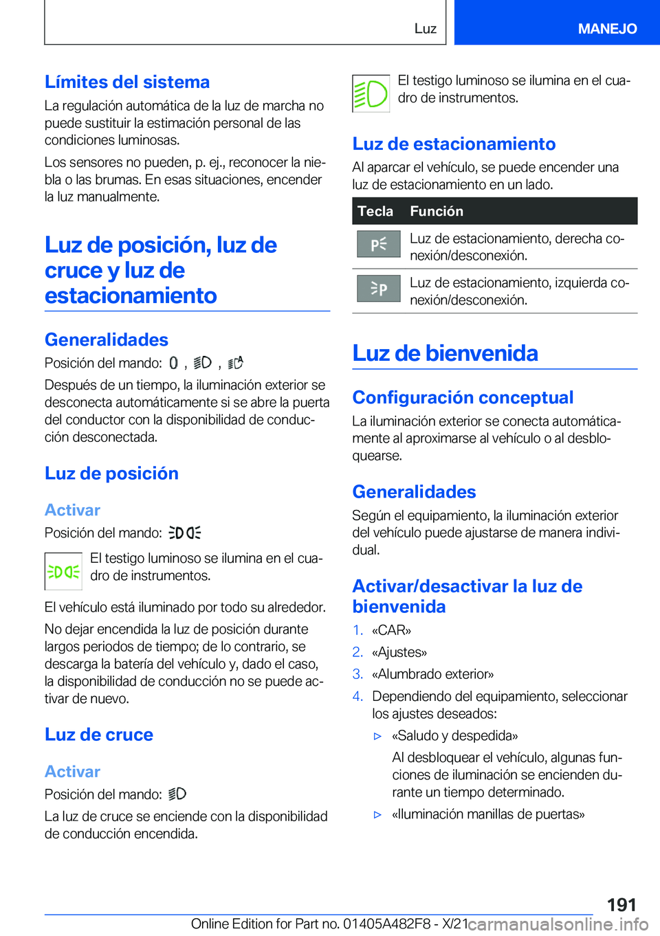BMW X3 2022  Manuales de Empleo (in Spanish) �L�