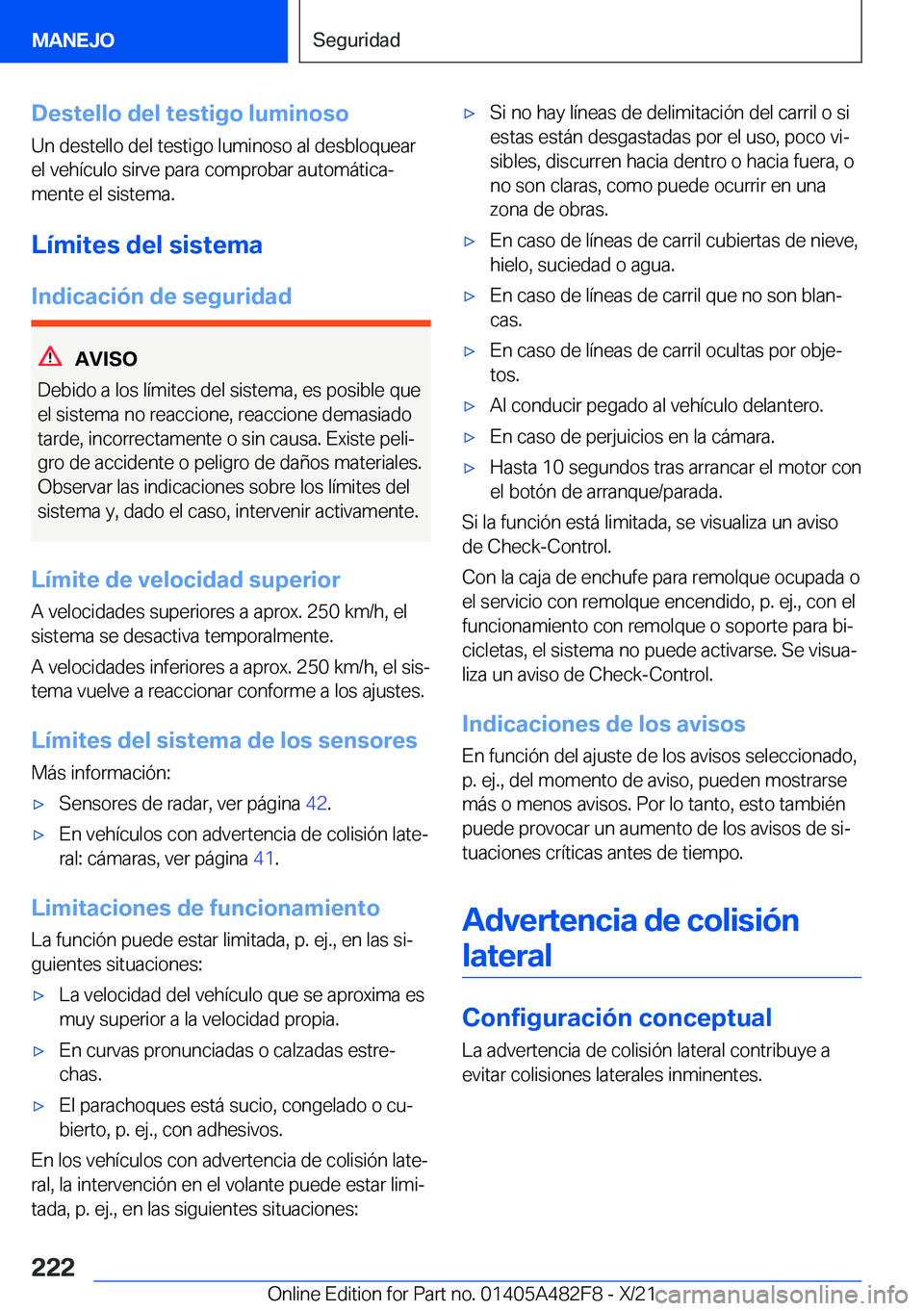 BMW X3 2022  Manuales de Empleo (in Spanish) �D�e�s�t�e�l�l�o��d�e�l��t�e�s�t�i�g�o��l�u�m�i�n�o�s�o
�U�n��d�e�s�t�e�l�l�o��d�e�l��t�e�s�t�i�g�o��l�u�m�i�n�o�s�o��a�l��d�e�s�b�l�o�q�u�e�a�r
�e�l��v�e�h�