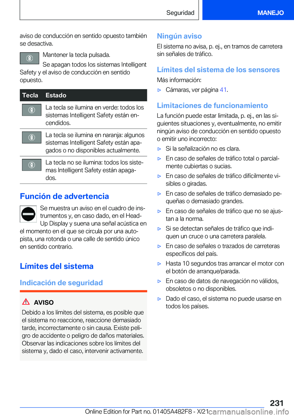 BMW X3 2022  Manuales de Empleo (in Spanish) �a�v�i�s�o��d�e��c�o�n�d�u�c�c�i�
