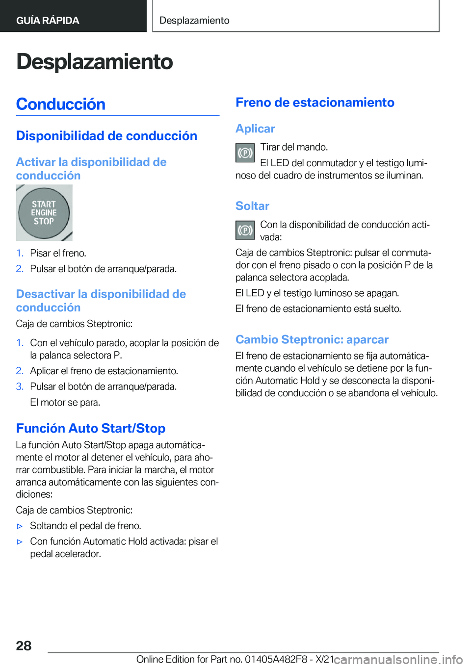 BMW X3 2022  Manuales de Empleo (in Spanish) �D�e�s�p�l�a�z�a�m�i�e�n�t�o�C�o�n�d�u�c�c�i�