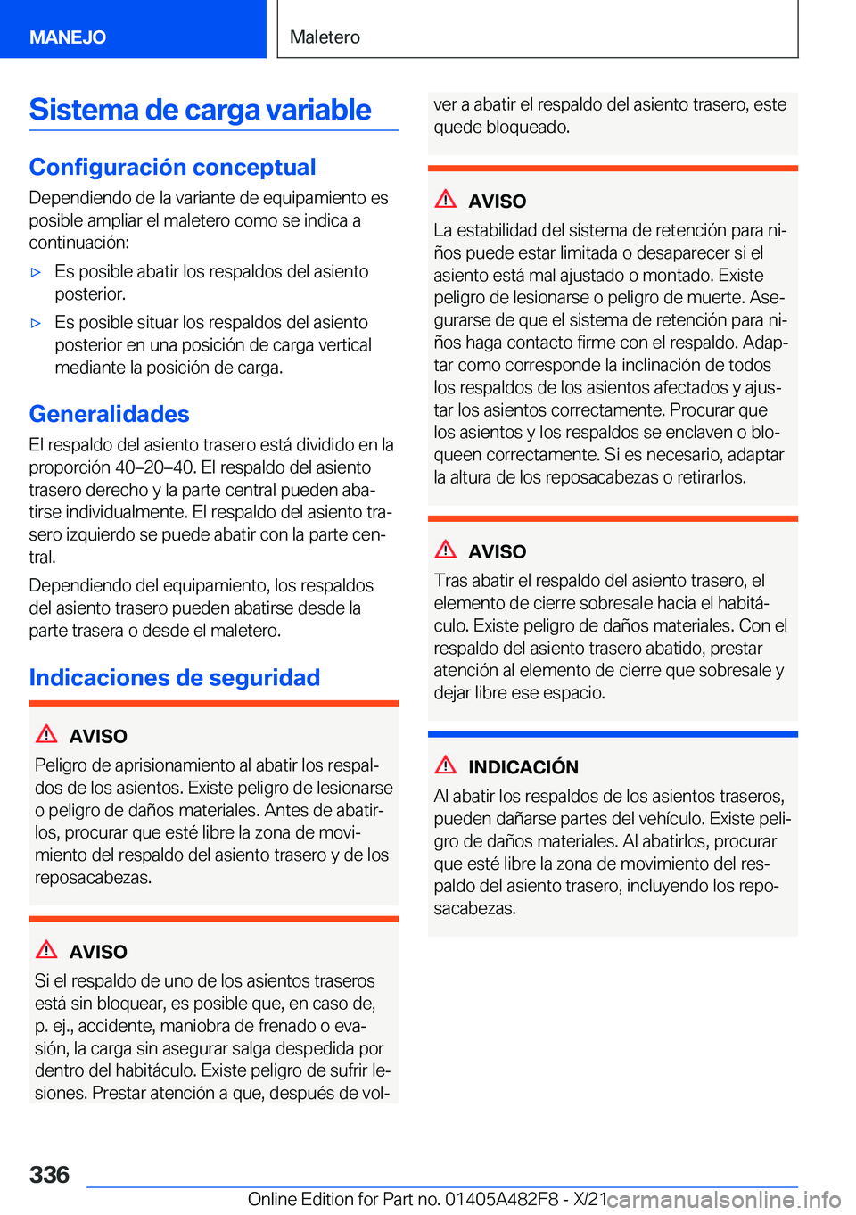 BMW X3 2022  Manuales de Empleo (in Spanish) �S�i�s�t�e�m�a��d�e��c�a�r�g�a��v�a�r�i�a�b�l�e
�C�o�n�f�i�g�u�r�a�c�i�
