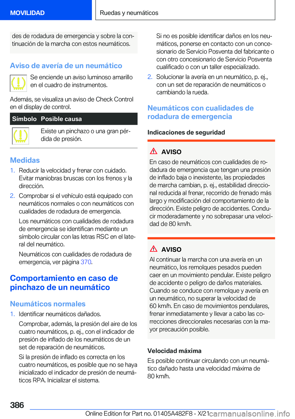 BMW X3 2022  Manuales de Empleo (in Spanish) �d�e�s��d�e��r�o�d�a�d�u�r�a��d�e��e�m�e�r�g�e�n�c�i�a��y��s�o�b�r�e��l�a��c�o�nª
�t�i�n�u�a�c�i�