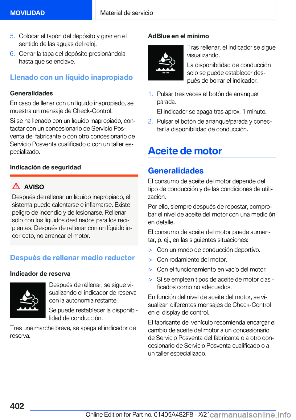 BMW X3 2022  Manuales de Empleo (in Spanish) �5�.�C�o�l�o�c�a�r��e�l��t�a�p�