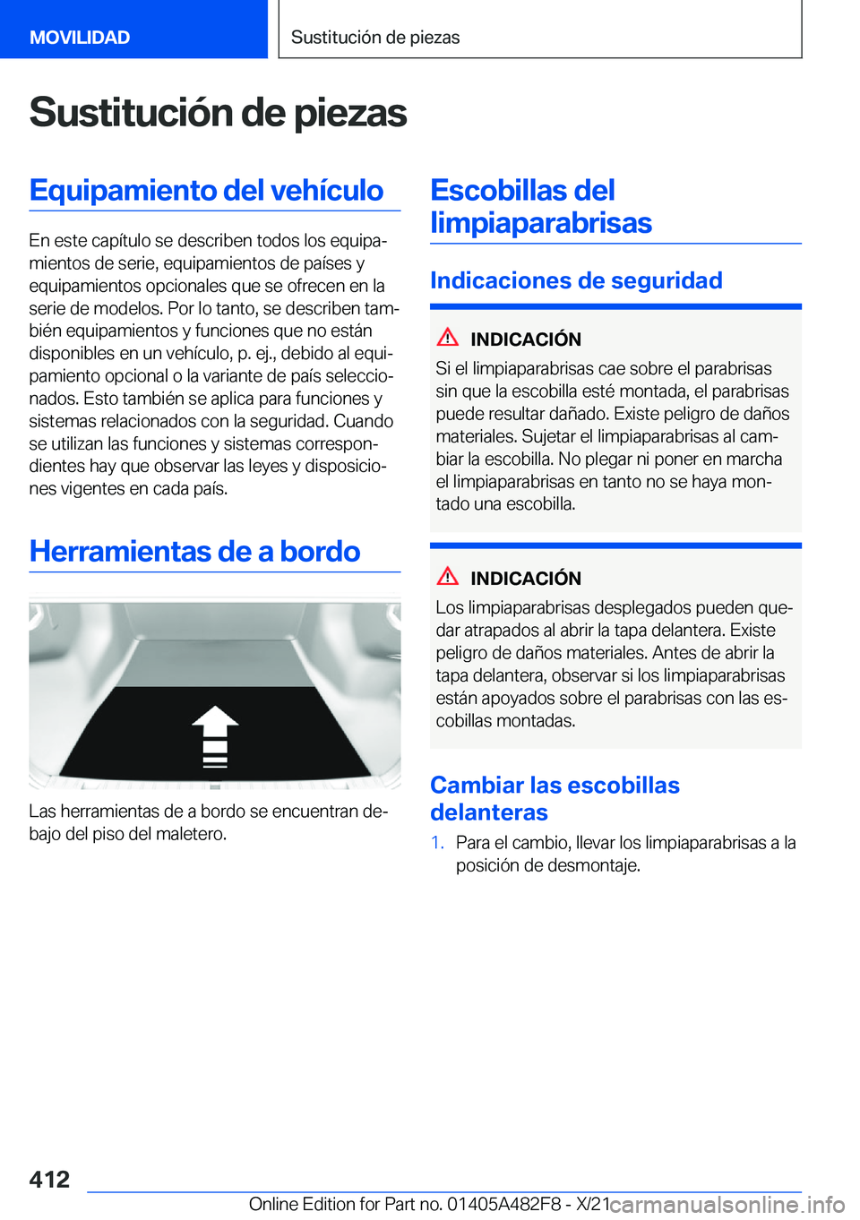 BMW X3 2022  Manuales de Empleo (in Spanish) �S�u�s�t�i�t�u�c�i�