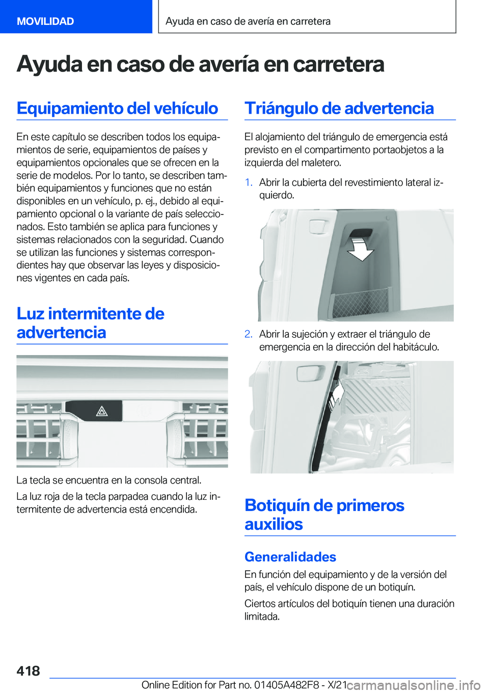 BMW X3 2022  Manuales de Empleo (in Spanish) �A�y�u�d�a��e�n��c�a�s�o��d�e��a�v�e�r�