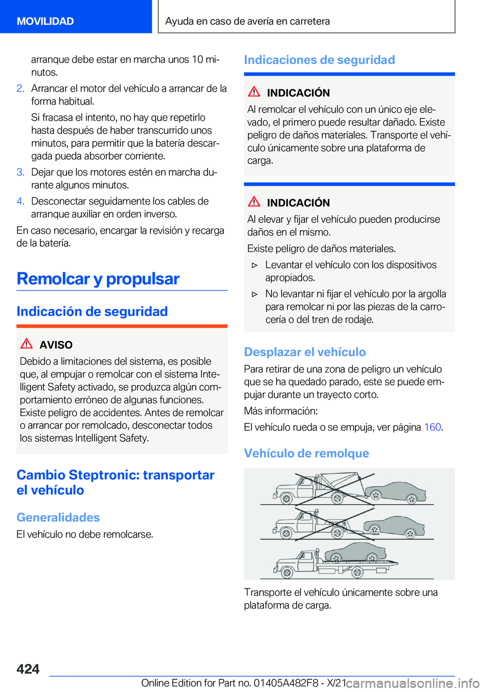 BMW X3 2022  Manuales de Empleo (in Spanish) �a�r�r�a�n�q�u�e��d�e�b�e��e�s�t�a�r��e�n��m�a�r�c�h�a��u�n�o�s��1�0��m�iª
�n�u�t�o�s�.�2�.�A�r�r�a�n�c�a�r��e�l��m�o�t�o�r��d�e�l��v�e�h�