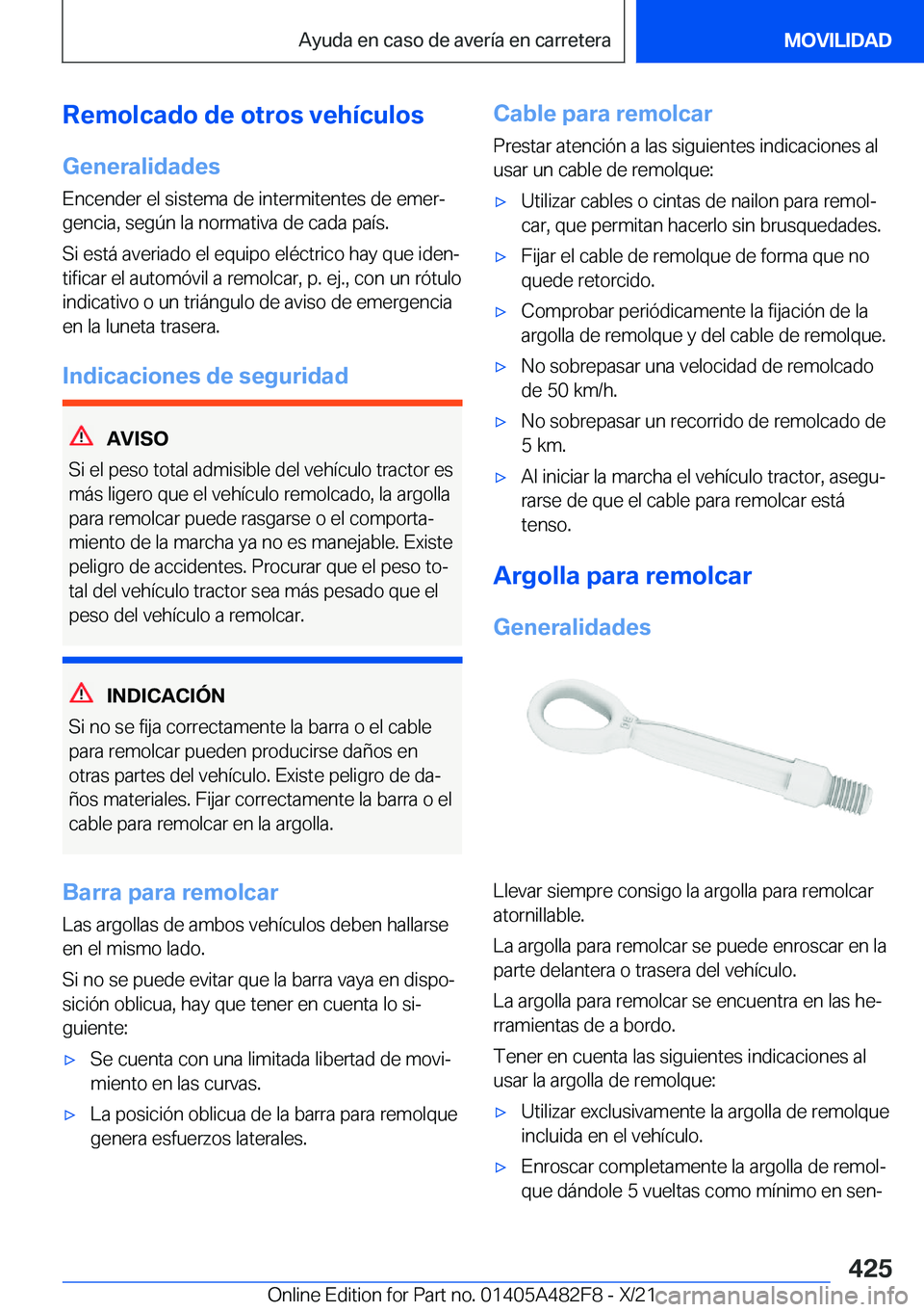 BMW X3 2022  Manuales de Empleo (in Spanish) �R�e�m�o�l�c�a�d�o��d�e��o�t�r�o�s��v�e�h�