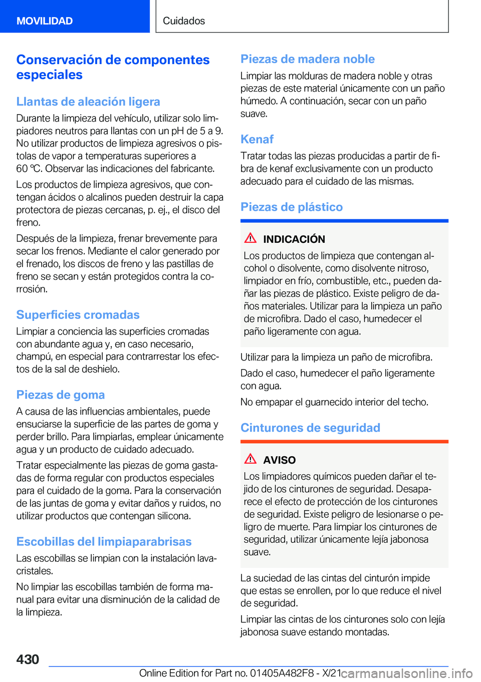 BMW X3 2022  Manuales de Empleo (in Spanish) �C�o�n�s�e�r�v�a�c�i�