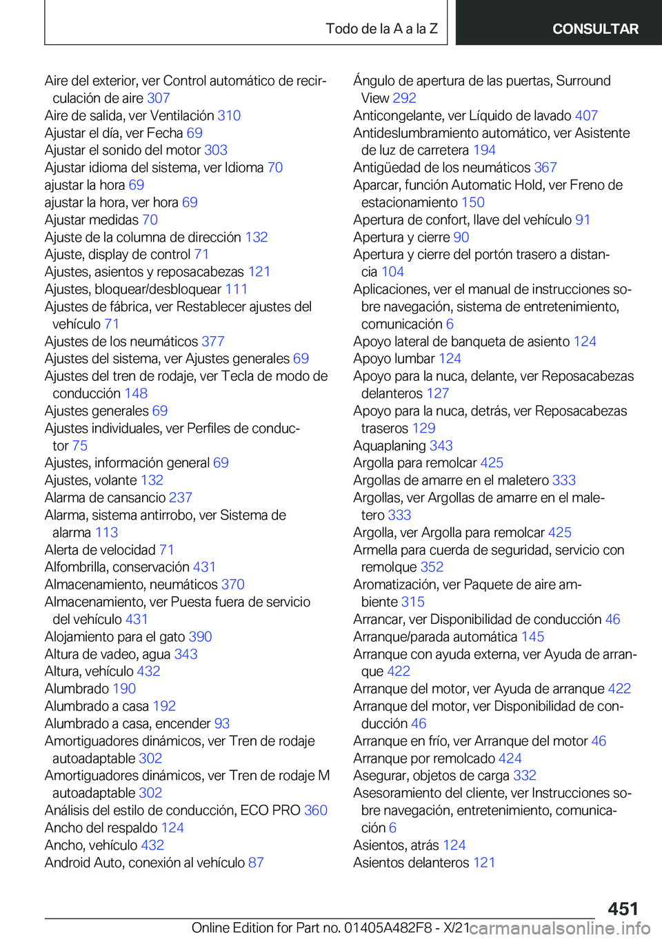 BMW X3 2022  Manuales de Empleo (in Spanish) �A�i�r�e��d�e�l��e�x�t�e�r�i�o�r�,��v�e�r��C�o�n�t�r�o�l��a�u�t�o�m�