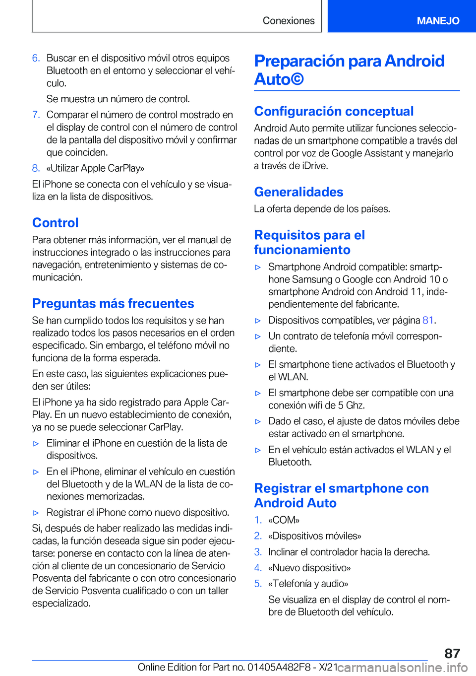 BMW X3 2022  Manuales de Empleo (in Spanish) �6�.�B�u�s�c�a�r��e�n��e�l��d�i�s�p�o�s�i�t�i�v�o��m�