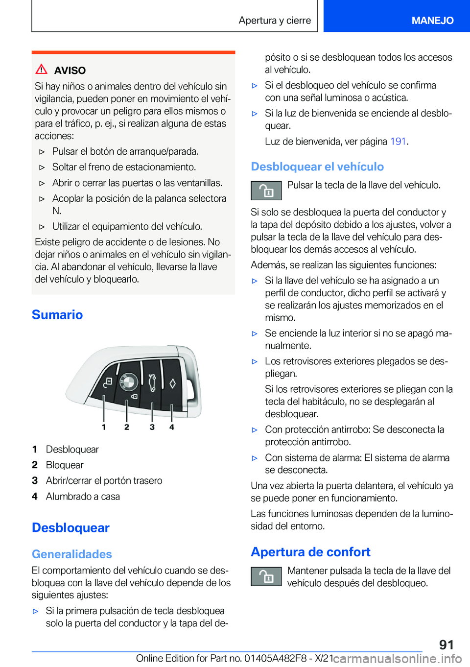 BMW X3 2022  Manuales de Empleo (in Spanish) �A�V�I�S�O
�S�i��h�a�y��n�i�