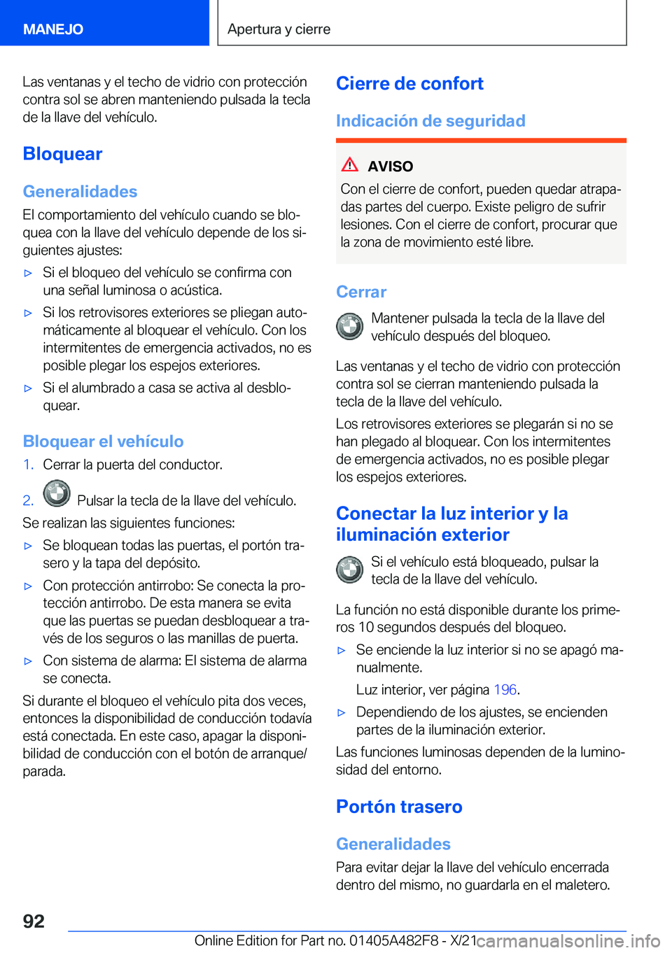 BMW X3 2022  Manuales de Empleo (in Spanish) �L�a�s��v�e�n�t�a�n�a�s��y��e�l��t�e�c�h�o��d�e��v�i�d�r�i�o��c�o�n��p�r�o�t�e�c�c�i�