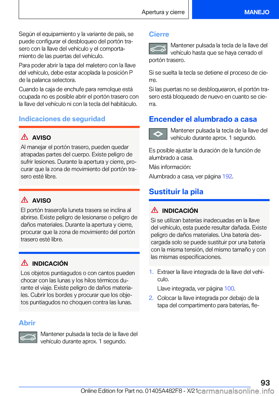 BMW X3 2022  Manuales de Empleo (in Spanish) �S�e�g�