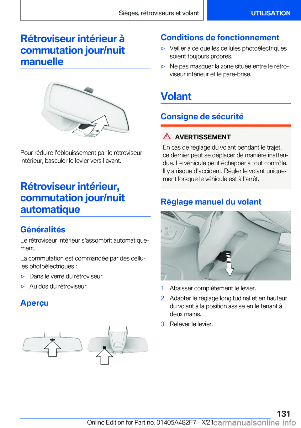 BMW X3 2022  Notices Demploi (in French) �R�é�t�r�o�v�i�s�e�u�r��i�n�t�é�r�i�e�u�r��