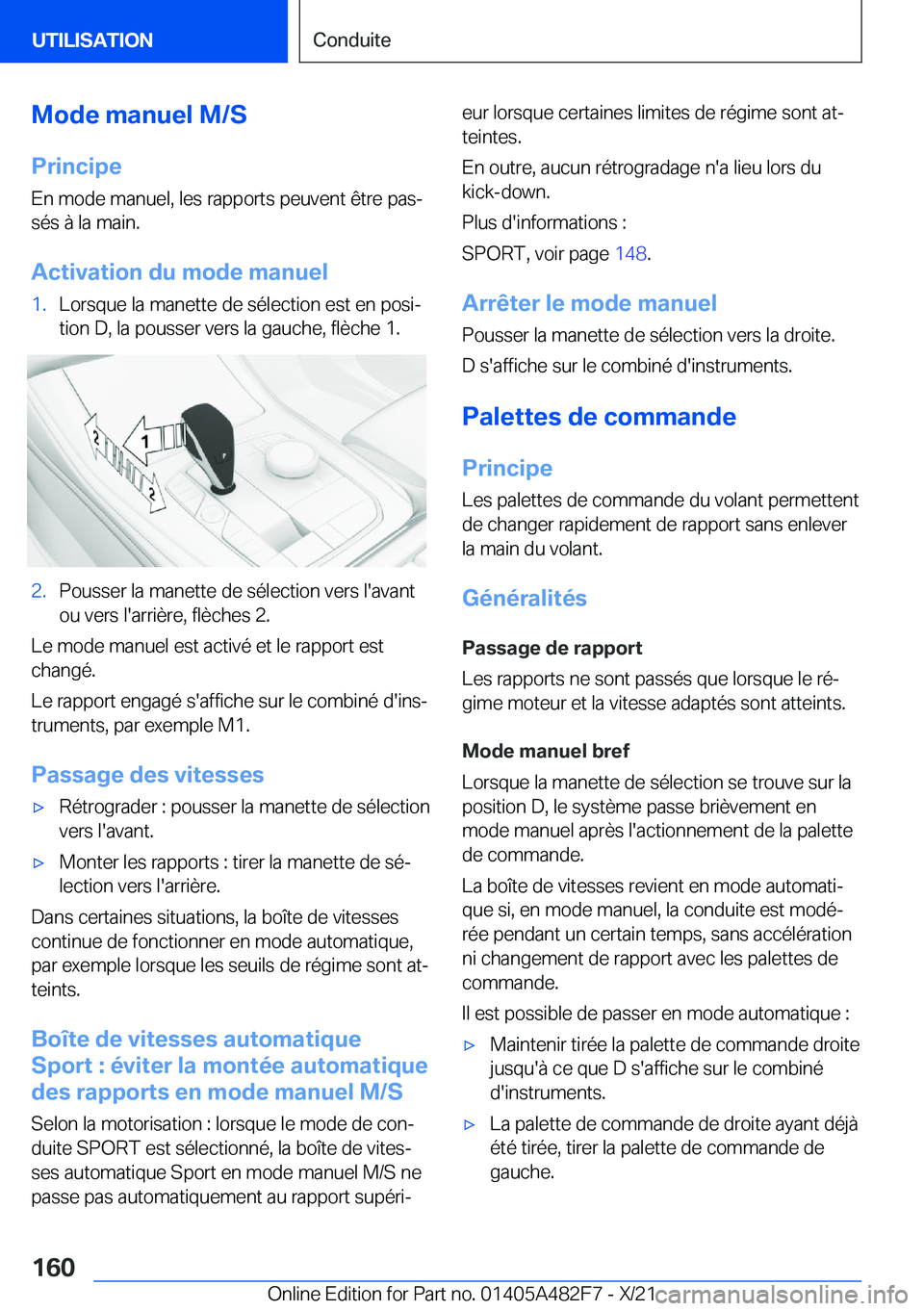 BMW X3 2022  Notices Demploi (in French) �M�o�d�e��m�a�n�u�e�l��M�/�S�P�r�i�n�c�i�p�e�E�n��m�o�d�e��m�a�n�u�e�l�,��l�e�s��r�a�p�p�o�r�t�s��p�e�u�v�e�n�t��ê�t�r�e��p�a�sj
�s�é�s��