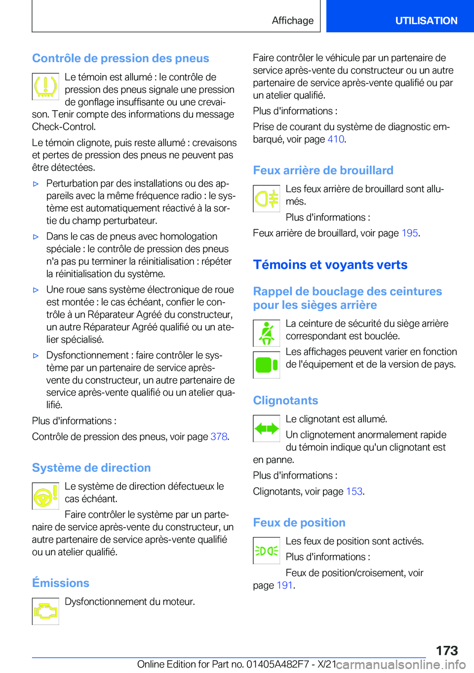 BMW X3 2022  Notices Demploi (in French) �C�o�n�t�r�