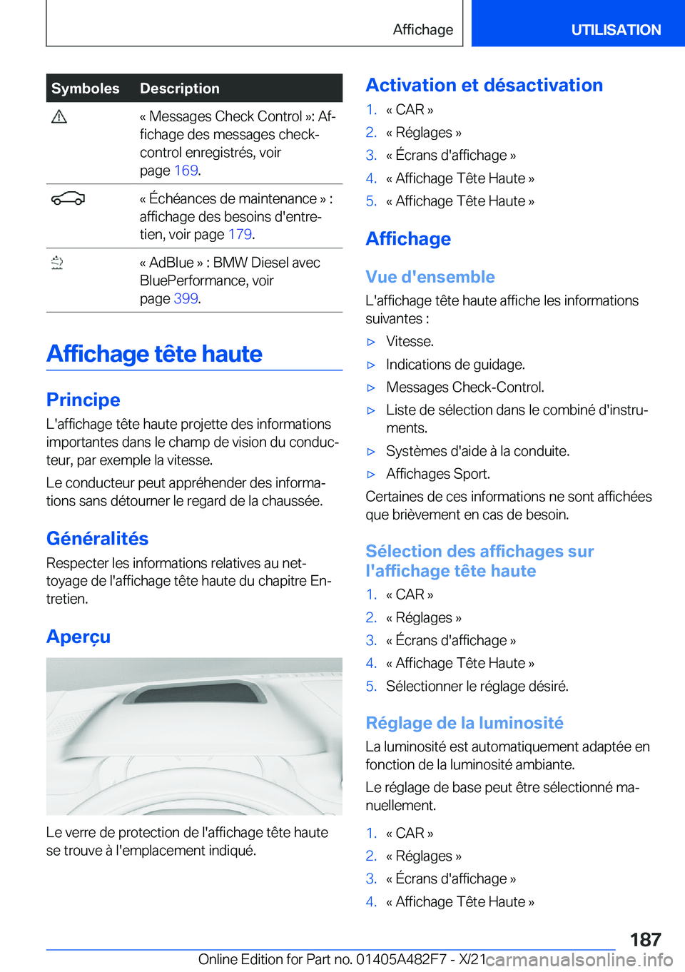 BMW X3 2022  Notices Demploi (in French) �S�y�m�b�o�l�e�s�D�e�s�c�r�i�p�t�i�o�n��k��M�e�s�s�a�g�e�s��C�h�e�c�k��C�o�n�t�r�o�l��{�:��A�fj
�f�i�c�h�a�g�e��d�e�s��m�e�s�s�a�g�e�s��c�h�e�c�k�-
�c�o�n�t�r�o�l��e�n�r�e�g�i�s�t�r�é�s�,�