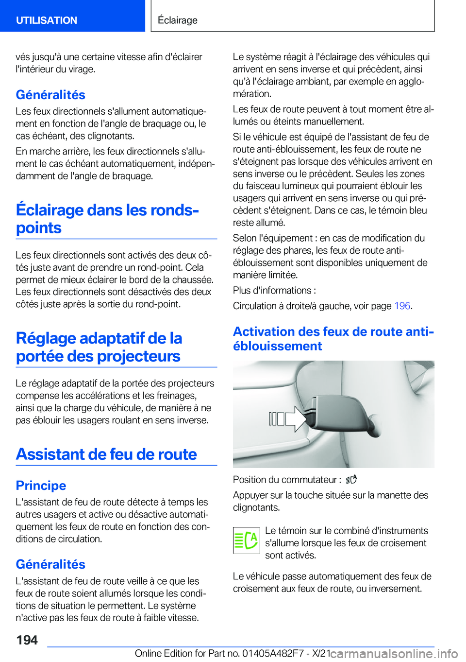 BMW X3 2022  Notices Demploi (in French) �v�é�s��j�u�s�q�u�'�