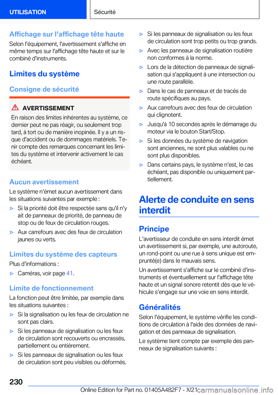 BMW X3 2022  Notices Demploi (in French) �A�f�f�i�c�h�a�g�e��s�u�r��l�'�a�f�f�i�c�h�a�g�e��t�ê�t�e��h�a�u�t�e
�S�e�l�o�n��l�'�é�q�u�i�p�e�m�e�n�t�,��l�'�a�v�e�r�t�i�s�s�e�m�e�n�t��s�'�a�f�f�i�c�h�e��e�n
�m�ê�m�e��