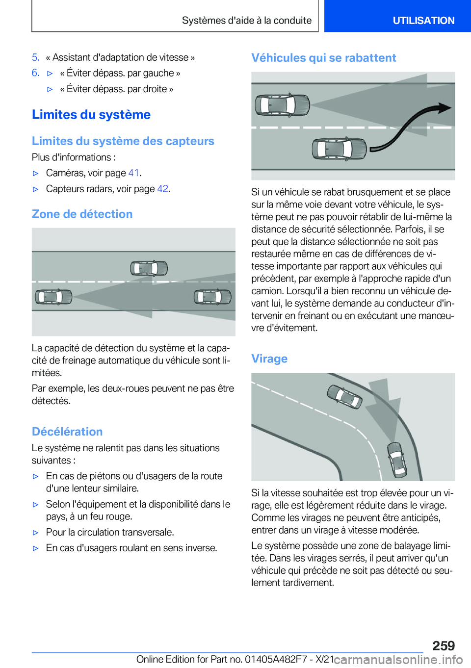 BMW X3 2022  Notices Demploi (in French) �5�.�k��A�s�s�i�s�t�a�n�t��d�'�a�d�a�p�t�a�t�i�o�n��d�e��v�i�t�e�s�s�e��{�6�.'x�k��É�v�i�t�e�r��d�é�p�a�s�s�.��p�a�r��g�a�u�c�h�e��{'x�k��É�v�i�t�e�r��d�é�p�a�s�s�.��p�a�r