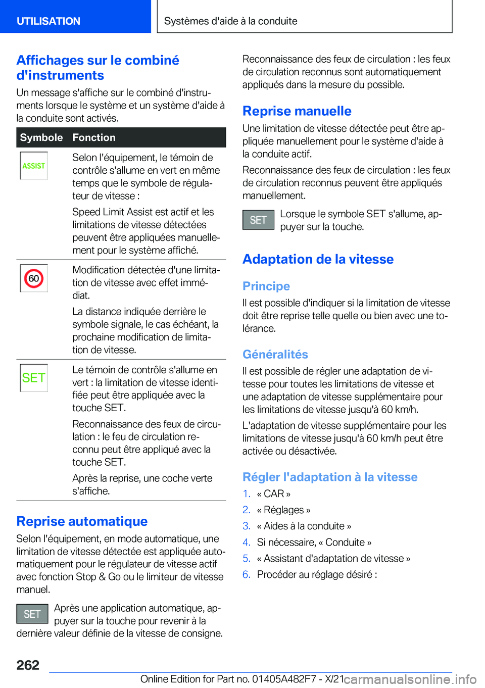 BMW X3 2022  Notices Demploi (in French) �A�f�f�i�c�h�a�g�e�s��s�u�r��l�e��c�o�m�b�i�n�é
�d�'�i�n�s�t�r�u�m�e�n�t�s
�U�n��m�e�s�s�a�g�e��s�'�a�f�f�i�c�h�e��s�u�r��l�e��c�o�m�b�i�n�é��d�'�i�n�s�t�r�uj
�m�e�n�t�s��l�o�