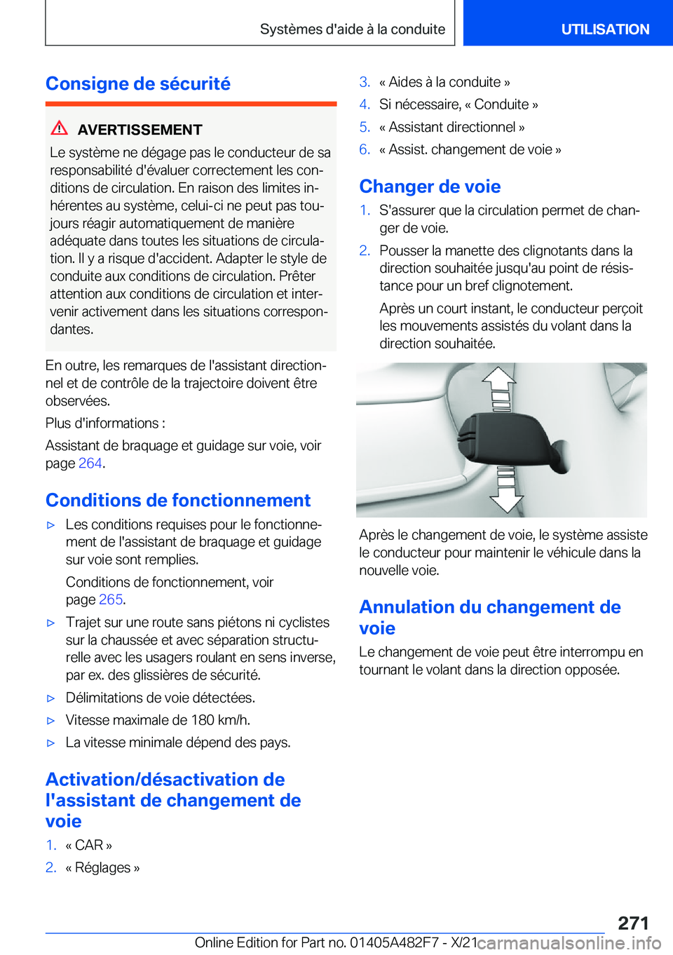 BMW X3 2022  Notices Demploi (in French) �C�o�n�s�i�g�n�e��d�e��s�é�c�u�r�i�t�é
�A�V�E�R�T�I�S�S�E�M�E�N�T
�L�e��s�y�s�t�è�m�e��n�e��d�é�g�a�g�e��p�a�s��l�e��c�o�n�d�u�c�t�e�u�r��d�e��s�a �r�e�s�p�o�n�s�a�b�i�l�i�t�é��d�'