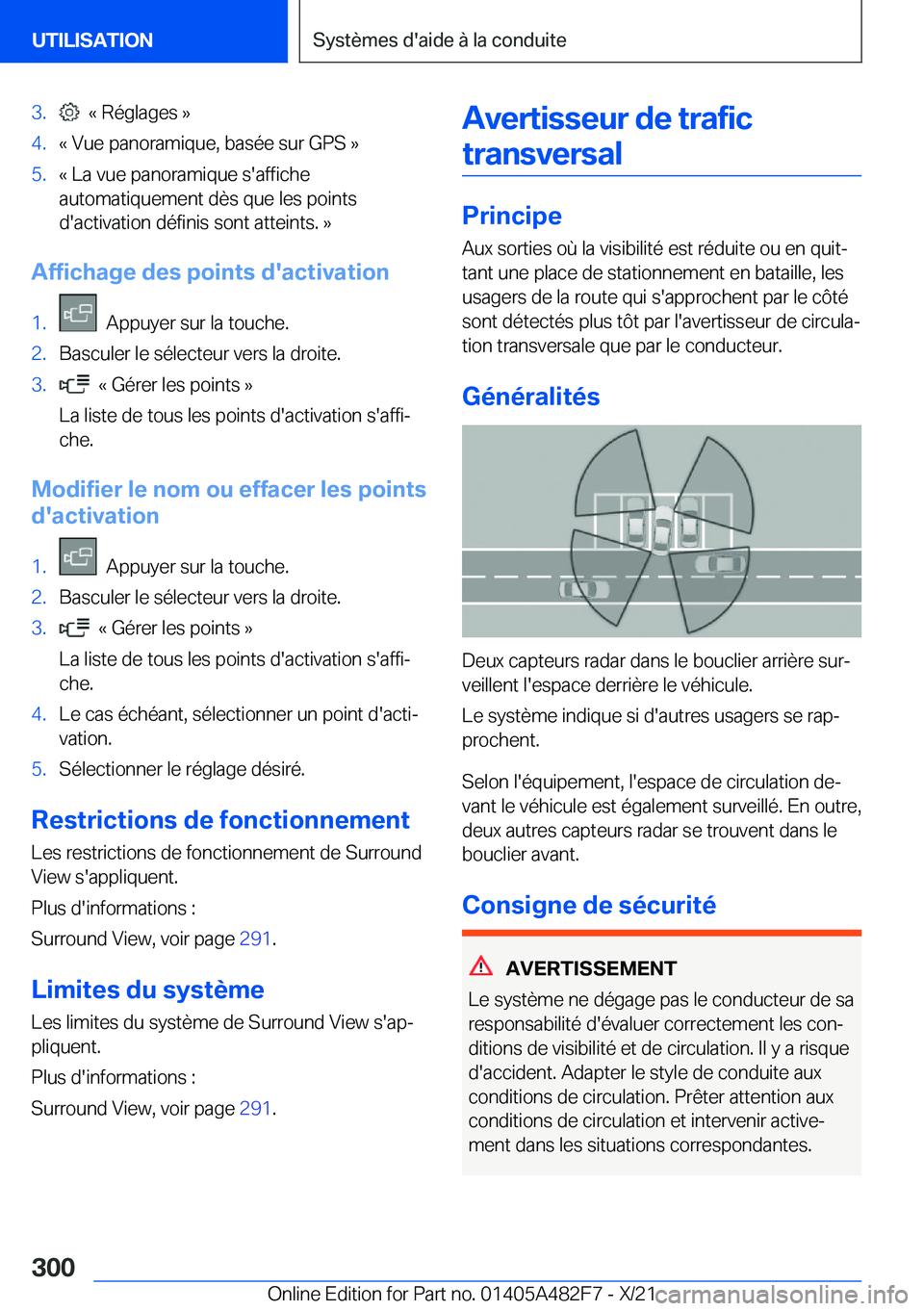 BMW X3 2022  Notices Demploi (in French) �3�.���k��R�é�g�l�a�g�e�s��{�4�.�k��V�u�e��p�a�n�o�r�a�m�i�q�u�e�,��b�a�s�é�e��s�u�r��G�P�S��{�5�.�k��L�a��v�u�e��p�a�n�o�r�a�m�i�q�u�e��s�'�a�f�f�i�c�h�e
�a�u�t�o�m�a�t�i�q�u�e�m�