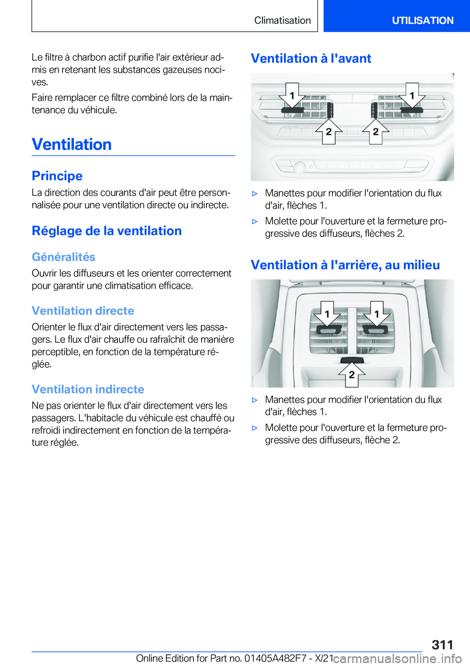 BMW X3 2022  Notices Demploi (in French) �L�e��f�i�l�t�r�e��