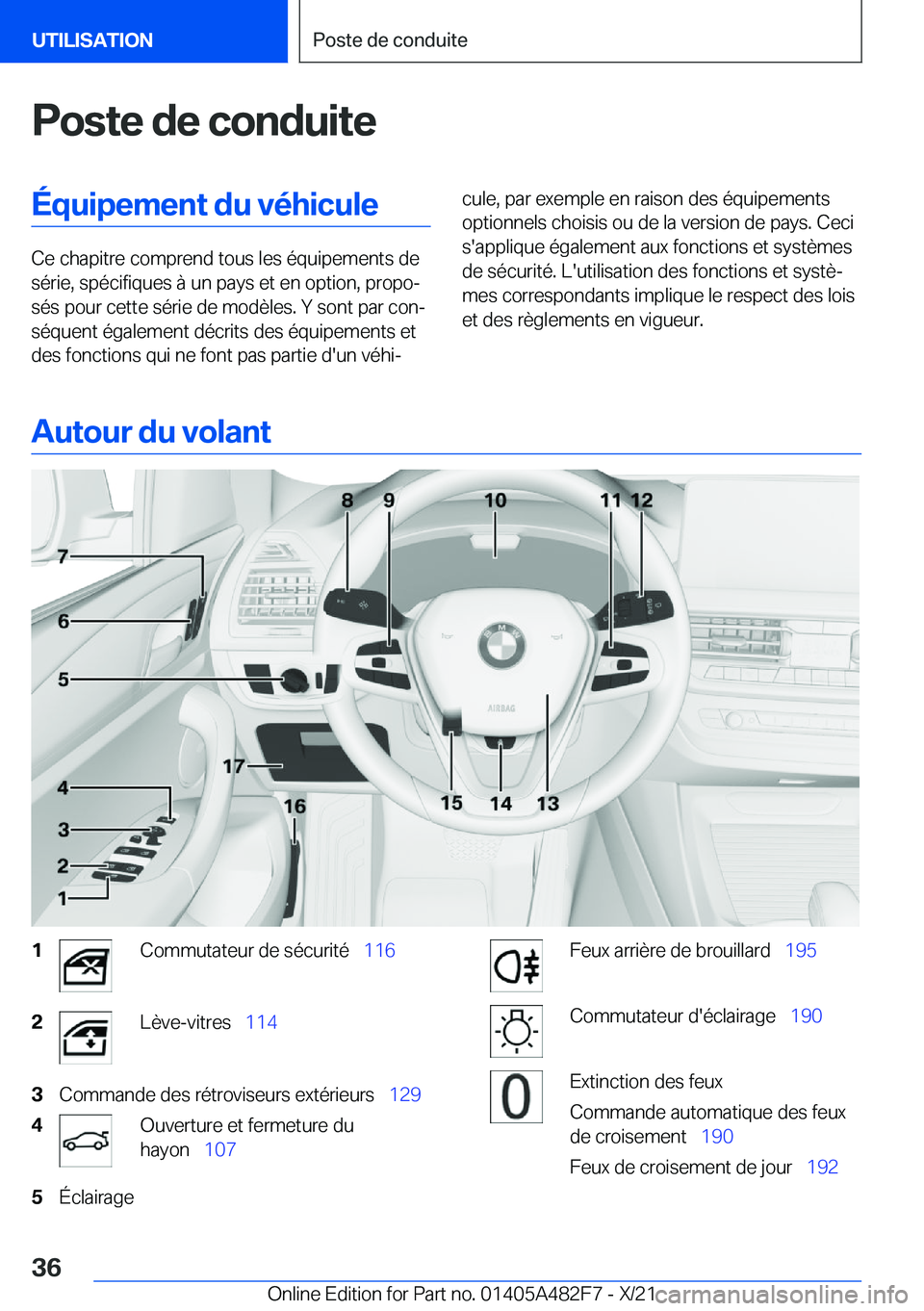 BMW X3 2022  Notices Demploi (in French) �P�o�s�t�e��d�e��c�o�n�d�u�i�t�e�