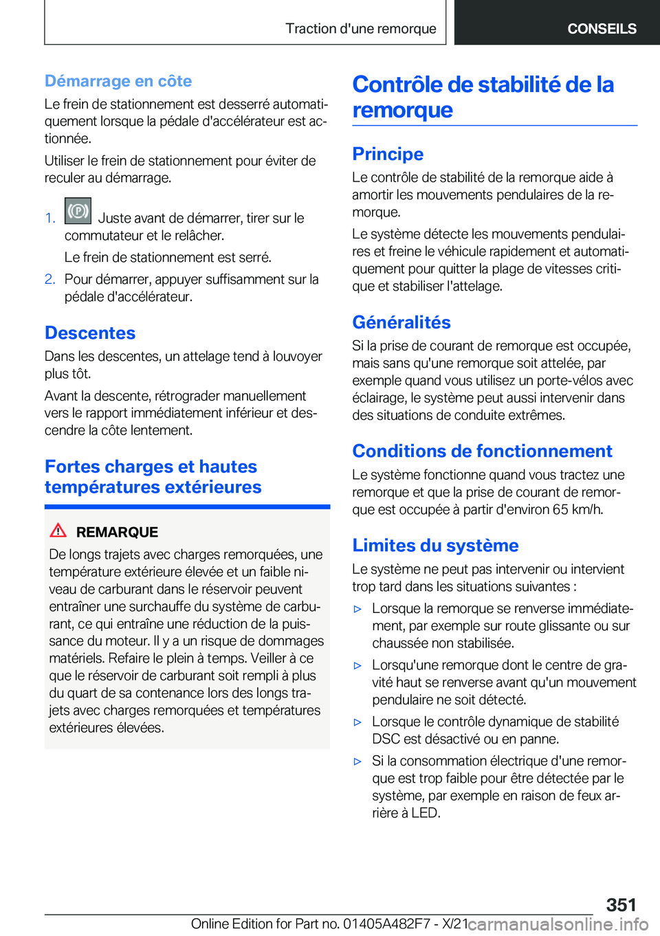 BMW X3 2022  Notices Demploi (in French) �D�é�m�a�r�r�a�g�e��e�n��c�