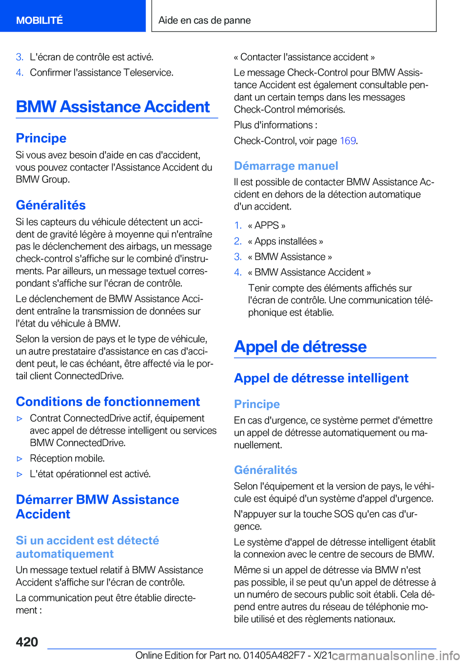 BMW X3 2022  Notices Demploi (in French) �3�.�L�'�é�c�r�a�n��d�e��c�o�n�t�r�