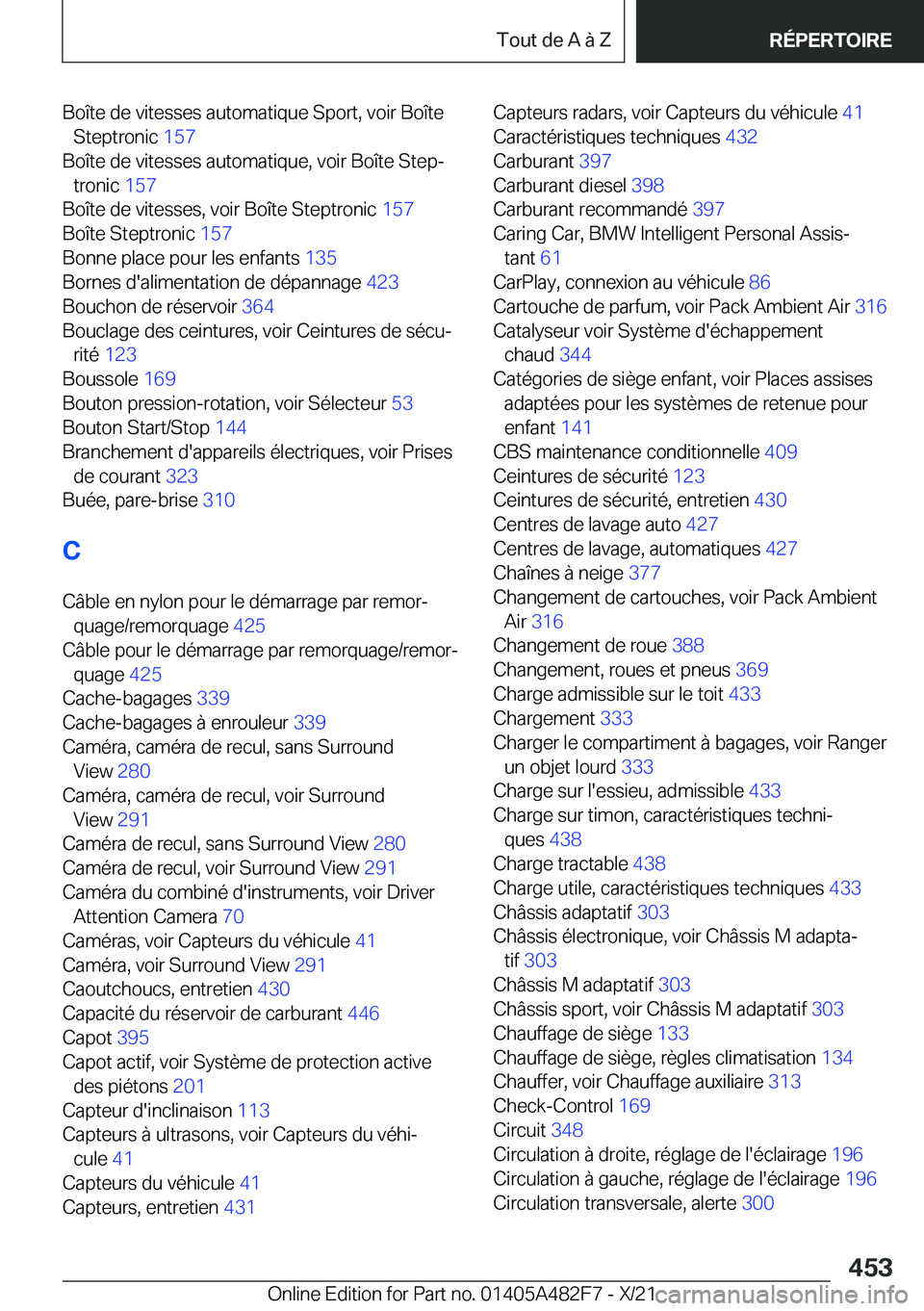 BMW X3 2022  Notices Demploi (in French) �B�o�