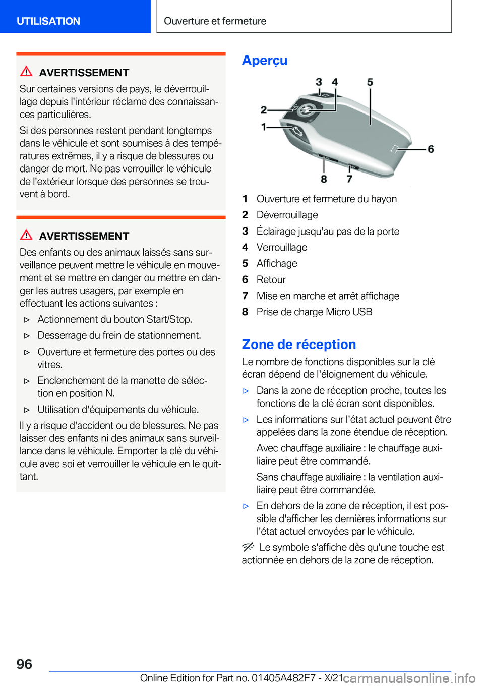 BMW X3 2022  Notices Demploi (in French) �A�V�E�R�T�I�S�S�E�M�E�N�T
�S�u�r��c�e�r�t�a�i�n�e�s��v�e�r�s�i�o�n�s��d�e��p�a�y�s�,��l�e��d�é�v�e�r�r�o�u�i�lj �l�a�g�e��d�e�p�u�i�s��l�'�i�n�t�é�r�i�e�u�r��r�é�c�l�a�m�e��d�e�s��
