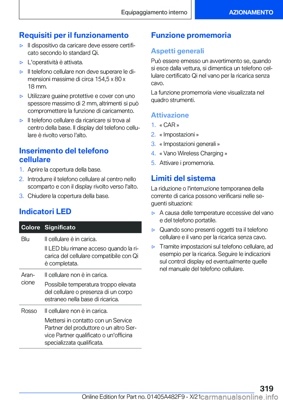 BMW X3 2022  Libretti Di Uso E manutenzione (in Italian) �R�e�q�u�i�s�i�t�i��p�e�r��i�l��f�u�n�z�i�o�n�a�m�e�n�t�o'x�I�l��d�i�s�p�o�s�i�t�i�v�o��d�a��c�a�r�i�c�a�r�e��d�e�v�e��e�s�s�e�r�e��c�e�r�t�i�f�iª�c�a�t�o��s�e�c�o�n�d�o��l�o��s�t�a�