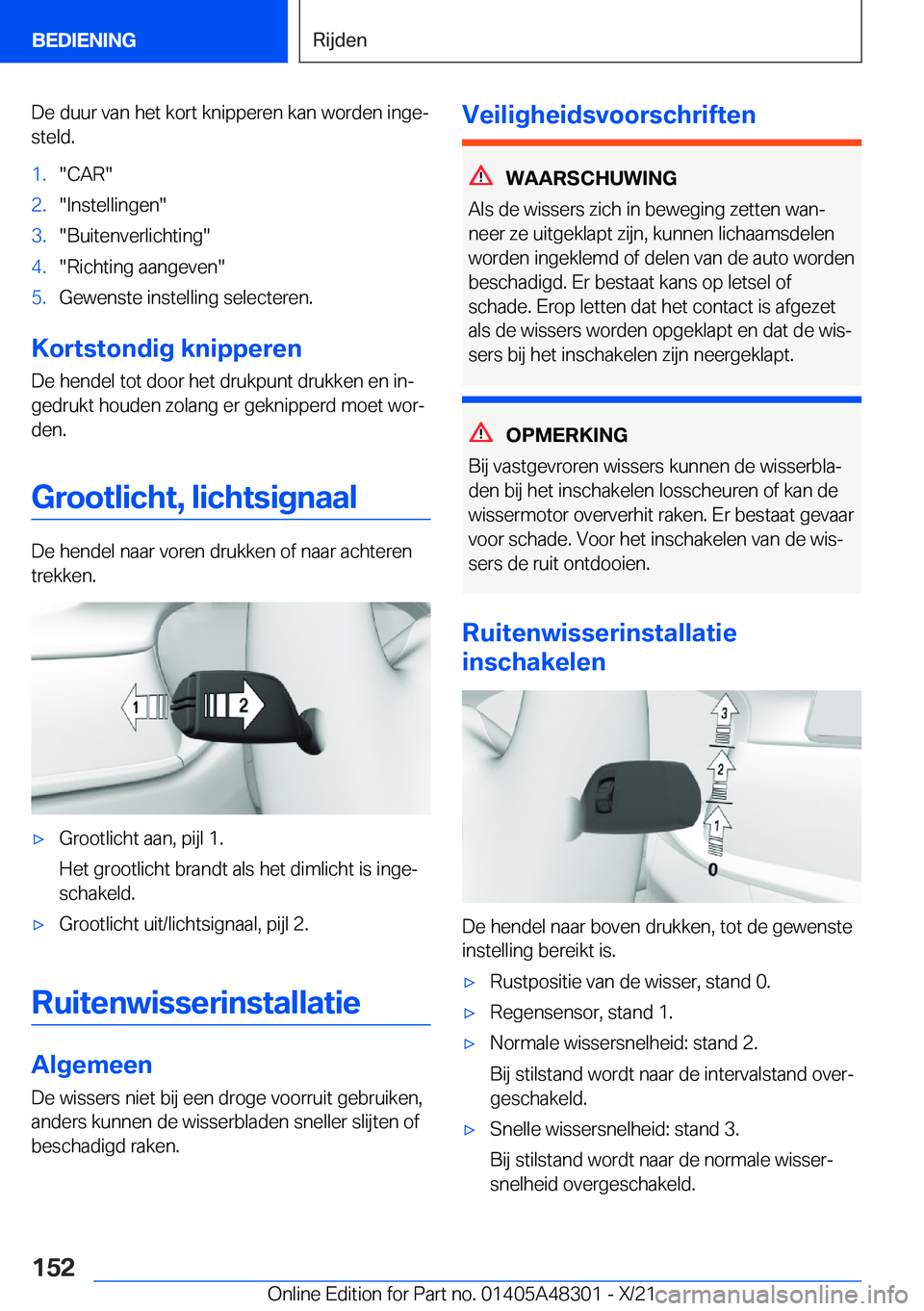BMW X3 2022  Instructieboekjes (in Dutch) �D�e��d�u�u�r��v�a�n��h�e�t��k�o�r�t��k�n�i�p�p�e�r�e�n��k�a�n��w�o�r�d�e�n��i�n�g�ej�s�t�e�l�d�.�1�.��C�A�R��2�.��I�n�s�t�e�l�l�i�n�g�e�n��3�.��B�u�i�t�e�n�v�e�r�l�i�c�h�t�i�n�g��4�.�
