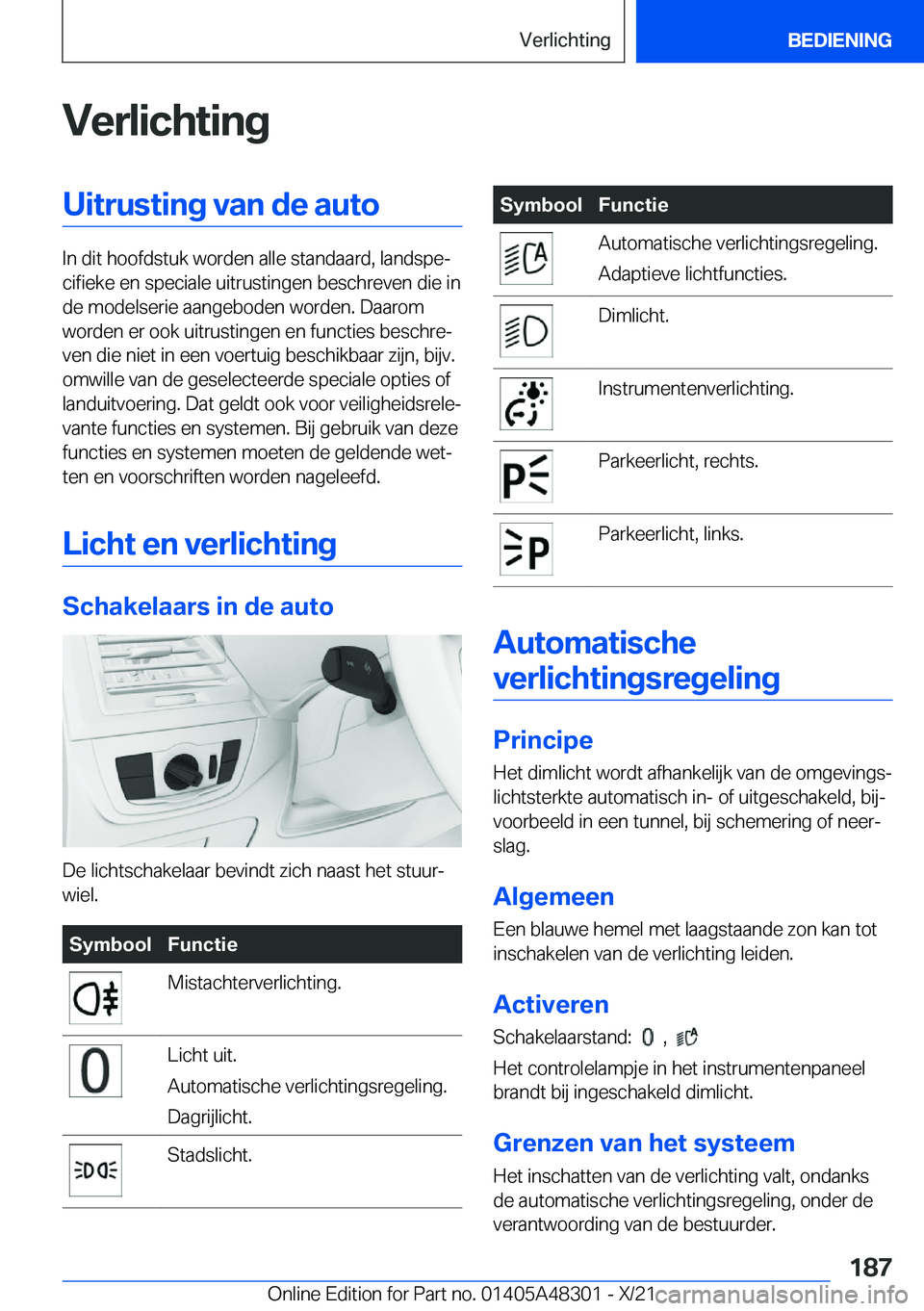 BMW X3 2022  Instructieboekjes (in Dutch) �V�e�r�l�i�c�h�t�i�n�g�U�i�t�r�u�s�t�i�n�g��v�a�n��d�e��a�u�t�o
�I�n��d�i�t��h�o�o�f�d�s�t�u�k��w�o�r�d�e�n��a�l�l�e��s�t�a�n�d�a�a�r�d�,��l�a�n�d�s�p�ej�c�i�f�i�e�k�e��e�n��s�p�e�c�i�a�l�